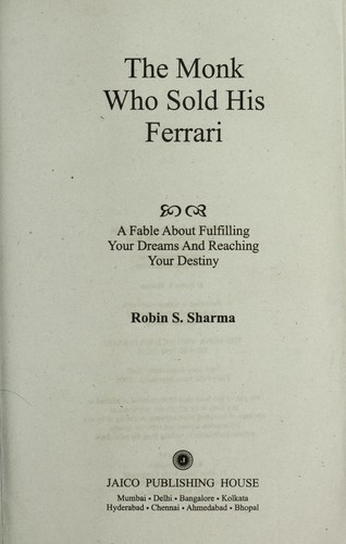 Cover of The Monk Who Sold His Ferrari by Robin Sharma