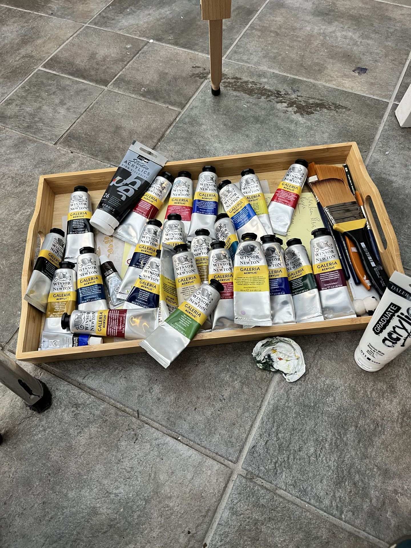 Watercolour paints and art supplies